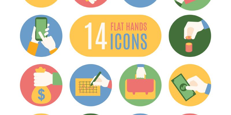 14款手部动作图标矢量素材