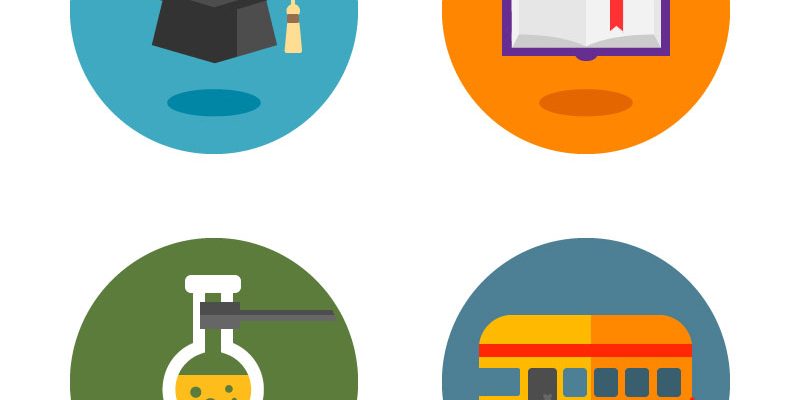 卡通校园图标矢量素材