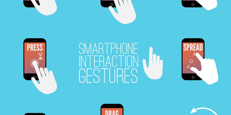 8款智能手机交互手势矢量图