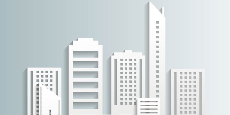 创意白色建筑群矢量素材